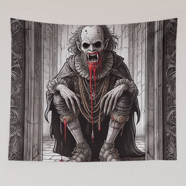 Item preview, blood soaked horrific Evil vampire lord of death staring at you designed and sold by Vintage Designs +.
