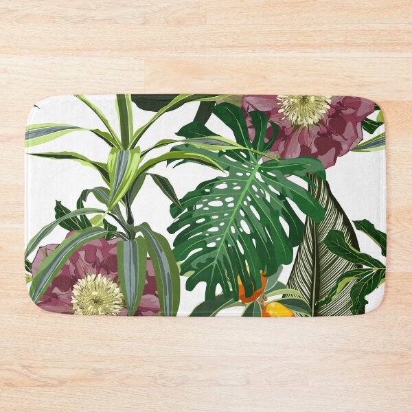 Item preview, Blooming hellebore flowers. Floral seamless pattern. Winter rose. Lenten Rose with with many kind of tropical palm leaves.  designed and sold by MatyKotiv.