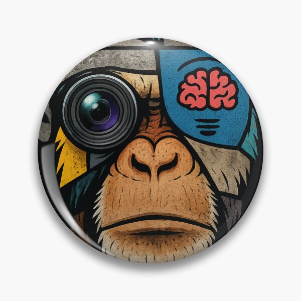 Item preview, Monkey Thinker – Abstract Intelligence with Camera Vision designed and sold by VIBE CRAFT STUDIO.