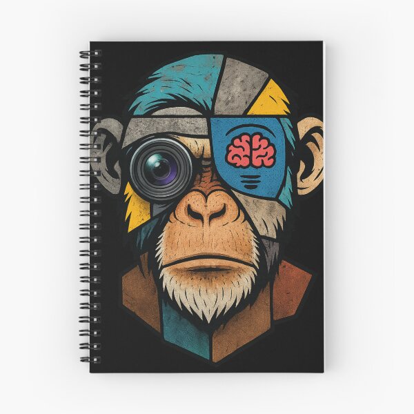 Item preview, Monkey Thinker – Abstract Intelligence with Camera Vision designed and sold by VIBE CRAFT STUDIO.