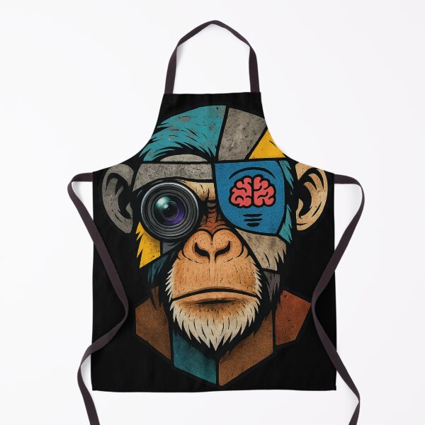 Item preview, Monkey Thinker – Abstract Intelligence with Camera Vision designed and sold by VIBE CRAFT STUDIO.