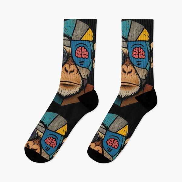 Item preview, Monkey Thinker – Abstract Intelligence with Camera Vision designed and sold by VIBE CRAFT STUDIO.