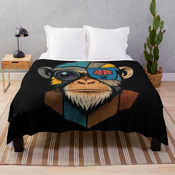 Item preview, Monkey Thinker – Abstract Intelligence with Camera Vision designed and sold by VIBE CRAFT STUDIO.