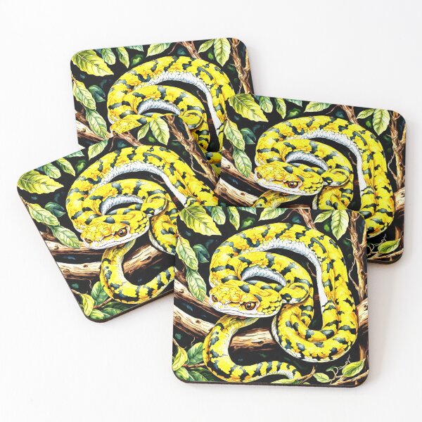 Item preview, Yellow Bothriechis schlegelii eyebrow viper designed and sold by Helios Be. Lavsh.