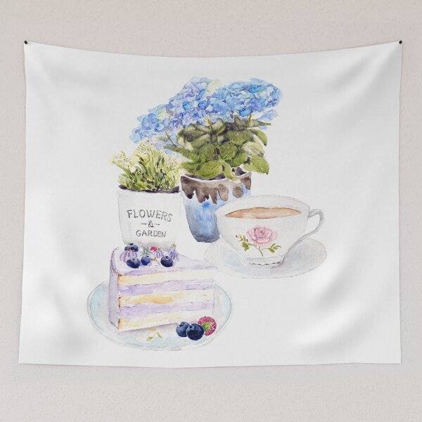 Item preview, English tea party watercolour  designed and sold by ColorandColor.