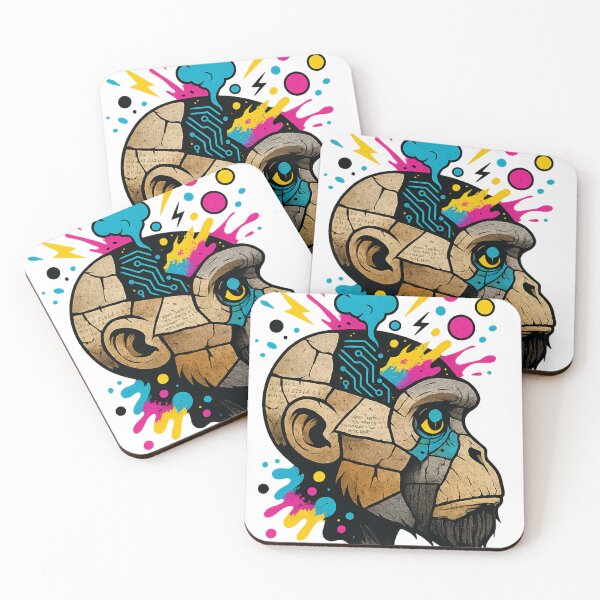 Item preview, Monkey Thinker – Circuit Brain and Electric Creativity designed and sold by VIBE CRAFT STUDIO.