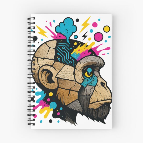Item preview, Monkey Thinker – Circuit Brain and Electric Creativity designed and sold by VIBE CRAFT STUDIO.
