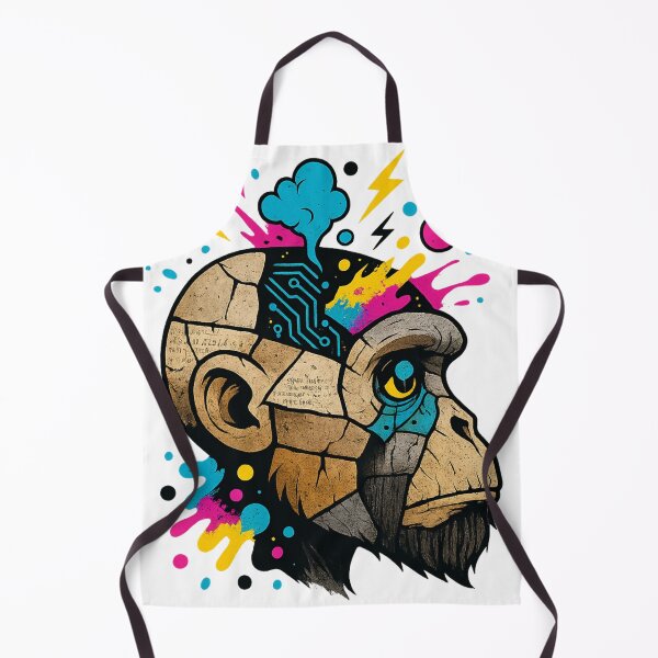 Item preview, Monkey Thinker – Circuit Brain and Electric Creativity designed and sold by VIBE CRAFT STUDIO.