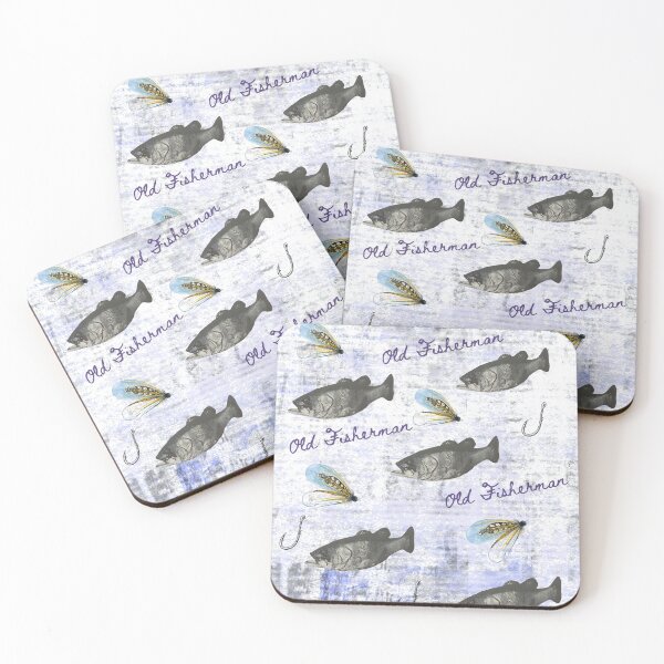 Item preview, Old fisherman vintage distressed design – fish & hooks retro style designed and sold by TheMysticNook.