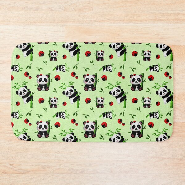Item preview, Panda bear with bamboo and ladybugs designed and sold by jancajiravova.