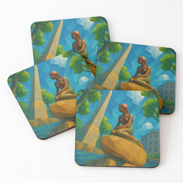Item preview, Copenhagen THE LITTLE MERMAID – Silent Icon at the Harbor (Pop Art Travel Poster and Greeting Card) designed and sold by Earth Celebration Designs.