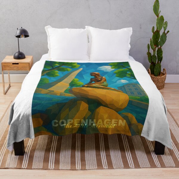 Item preview, Copenhagen THE LITTLE MERMAID – Silent Icon at the Harbor (Pop Art Travel Poster and Greeting Card) designed and sold by Earth Celebration Designs.