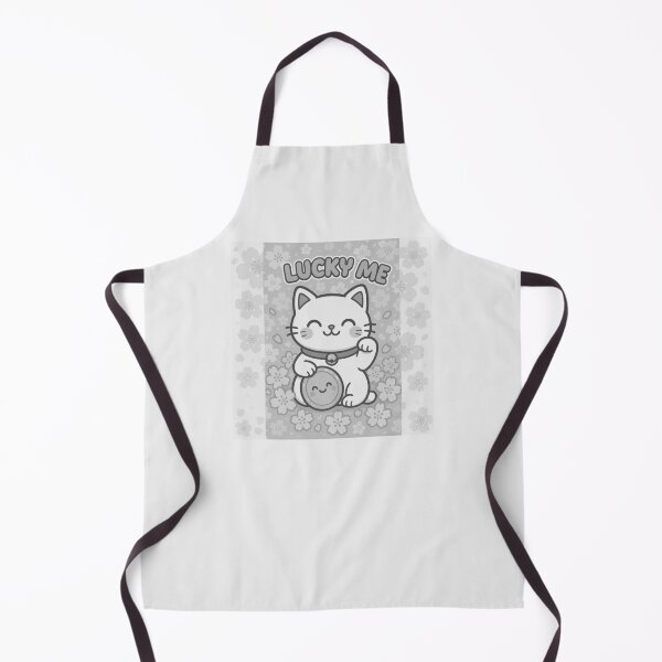 Item preview, Kawaii cute lucky maneki neko cat sakura blossom black and white designed and sold by Like a Kid Designs.
