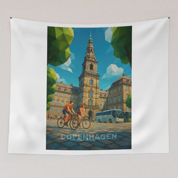 Item preview, Copenhagen CHRISTIANSBURG – Power in Marble and Light (Pop Art Travel Poster and Greeting Card) designed and sold by Earth Celebration Designs.