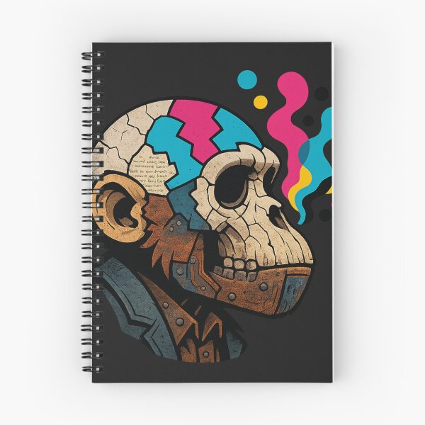 Item preview, Monkey Thinker – Cracked Skull & Digital Spirit Flow designed and sold by VIBE CRAFT STUDIO.