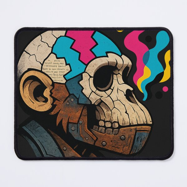 Item preview, Monkey Thinker – Cracked Skull & Digital Spirit Flow designed and sold by VIBE CRAFT STUDIO.