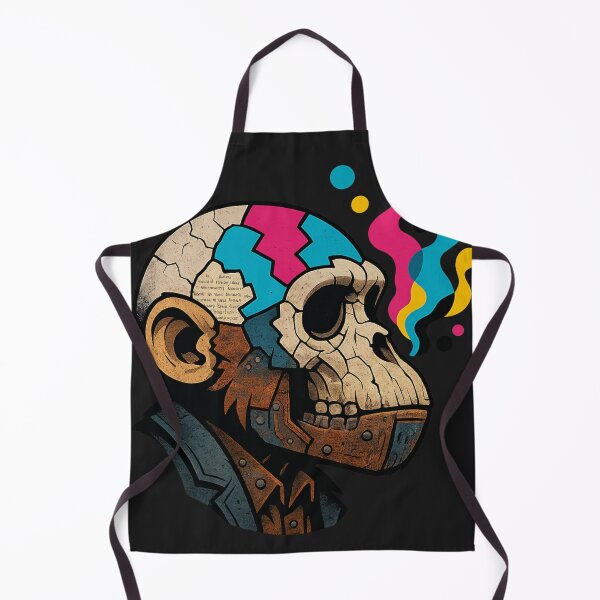 Item preview, Monkey Thinker – Cracked Skull & Digital Spirit Flow designed and sold by VIBE CRAFT STUDIO.