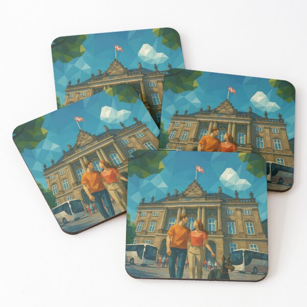 Item preview, Copy of Copenhagen AMALIENBURG PALACE – Dignity Squared (Pop Art Travel Poster and Greeting Card) designed and sold by Earth Celebration Designs.