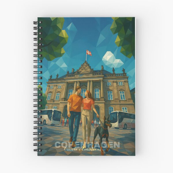Item preview, Copy of Copenhagen AMALIENBURG PALACE – Dignity Squared (Pop Art Travel Poster and Greeting Card) designed and sold by Earth Celebration Designs.