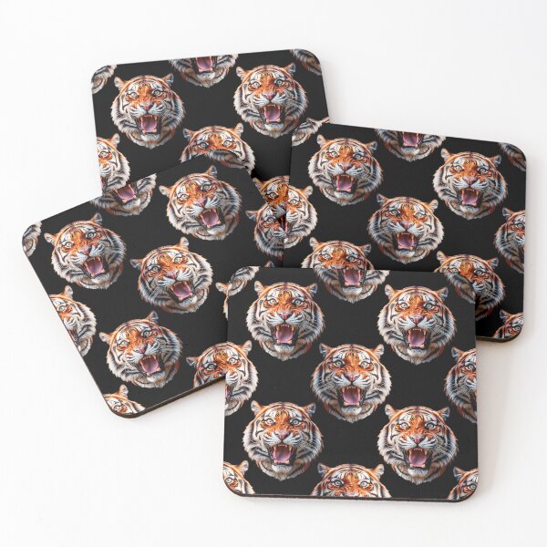 Item preview, Tiger Head Pattern On Black  designed and sold by PatternTitan.