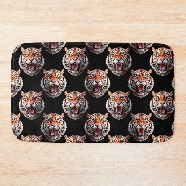 Item preview, Tiger Head Pattern On Black  designed and sold by PatternTitan.
