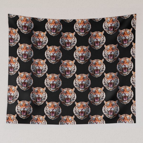 Item preview, Tiger Head Pattern On Black  designed and sold by PatternTitan.
