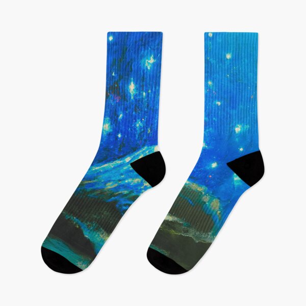 Item preview, The blue Starry Night of fuji mountain with green sea water designed and sold by MerryCrown.