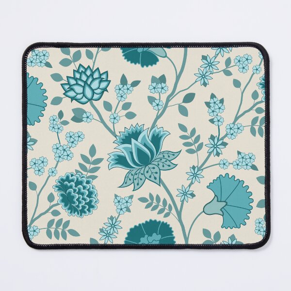 Item preview, Jacobean Floral Pattern Teals on Cream designed and sold by NataliePaskell.