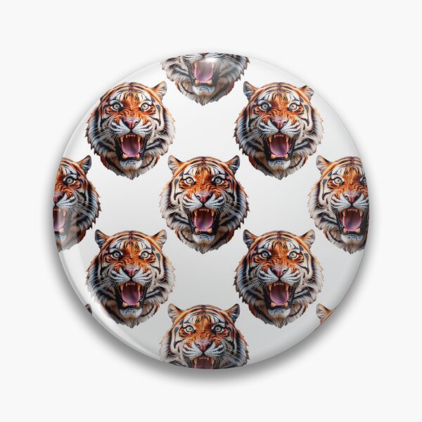 Item preview, Tiger Head Pattern On White Background  designed and sold by PatternTitan.
