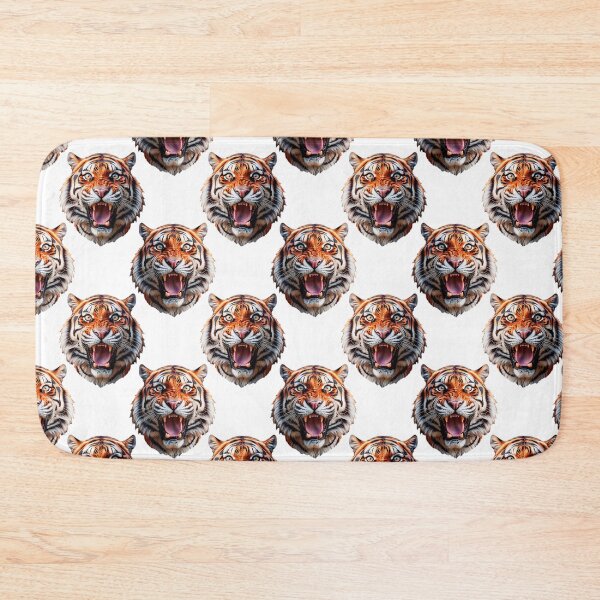 Item preview, Tiger Head Pattern On White Background  designed and sold by PatternTitan.