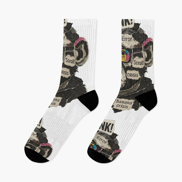 Item preview, Monkey Thinker – Banana Crisis and Digital Overload designed and sold by VIBE CRAFT STUDIO.