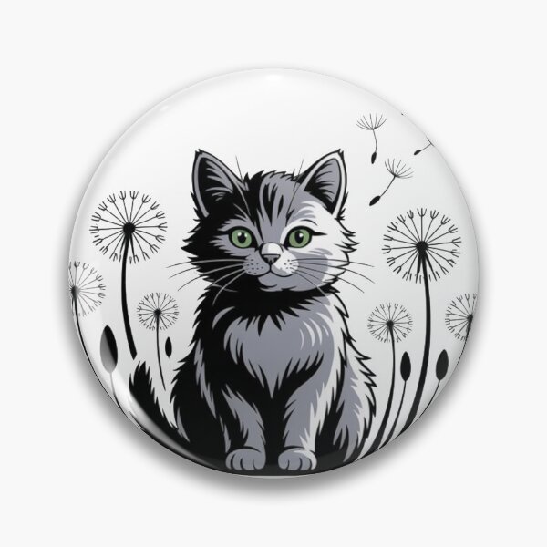 Item preview, Cat in Garden Dandelion Lovers Retro Style Puffy Gardener Flowers designed and sold by Cr320.