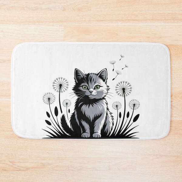 Item preview, Cat in Garden Dandelion Lovers Retro Style Puffy Gardener Flowers designed and sold by Cr320.