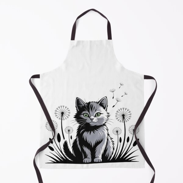 Item preview, Cat in Garden Dandelion Lovers Retro Style Puffy Gardener Flowers designed and sold by Cr320.