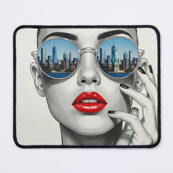 Item preview, New York City Chic - Woman with NYC Skyline Sunglasses designed and sold by PhotiniaART.