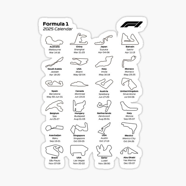 Item preview, Formula 1 calendar 2025 designed and sold by Moonance.