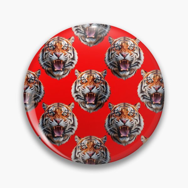 Item preview, Tiger Head Pattern On Red Background  designed and sold by PatternTitan.