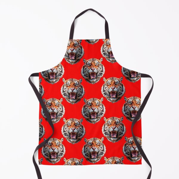 Item preview, Tiger Head Pattern On Red Background designed and sold by PatternTitan.