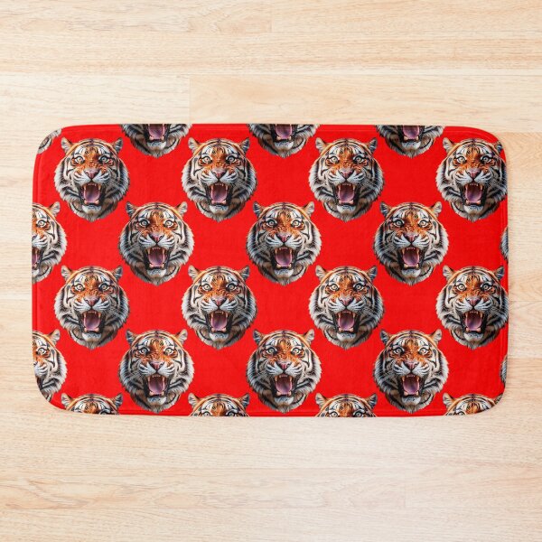 Item preview, Tiger Head Pattern On Red Background  designed and sold by PatternTitan.