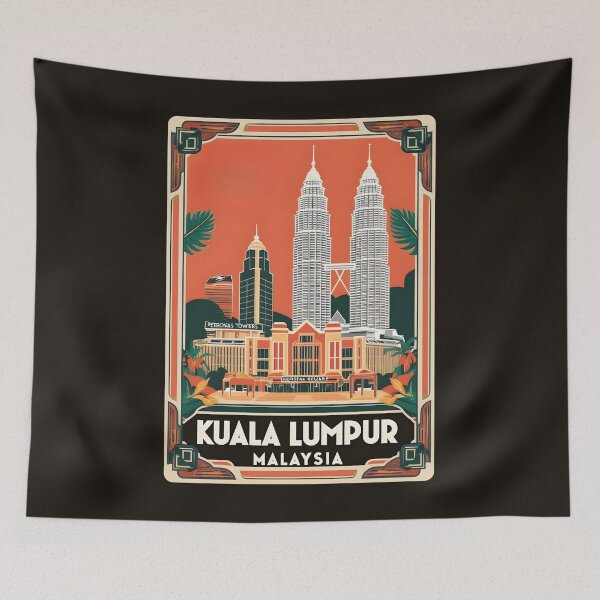 Item preview, A Vintage Travel Illustration of Kuala Lumpur - Malaysia  designed and sold by GoodOldVintage.