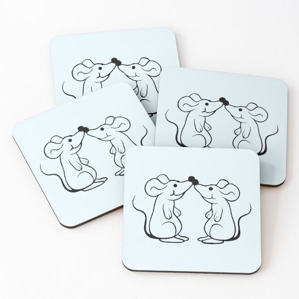 Item preview, 2 Mice Couple Love Valentine's Day Noses Touching designed and sold by shirt-o-mat.