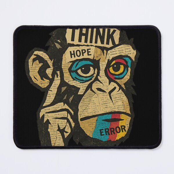 Item preview, Monkey Thinker – Torn Between Hope and Error designed and sold by VIBE CRAFT STUDIO.