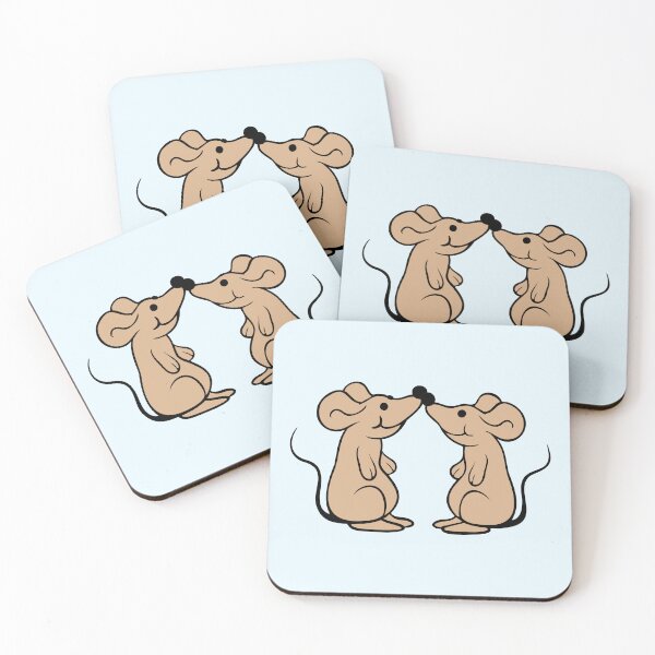 Item preview, 2 Mice Couple Love Valentine's Day Noses Touching designed and sold by shirt-o-mat.