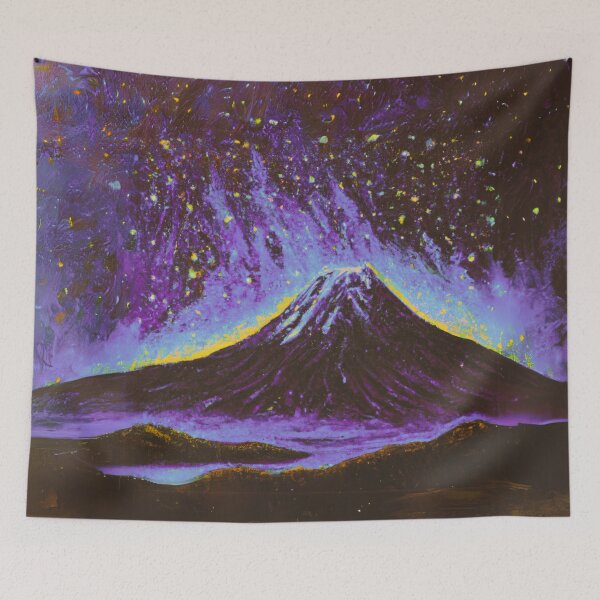 Item preview, The Starry Night of fuji mountain in light purple designed and sold by MerryCrown.