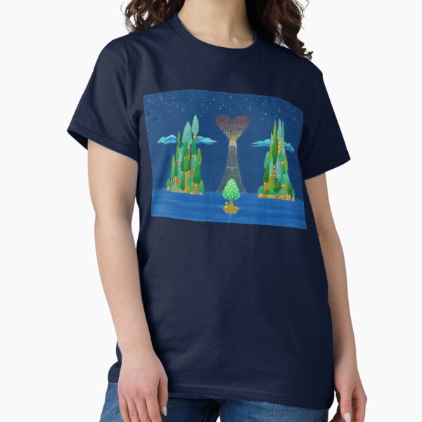 Item preview, Three friends travelling towards twin tree village islands designed and sold by greenPQBstudio.