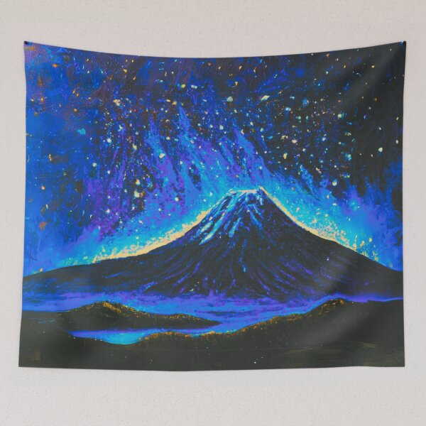 Item preview, The Starry Night of fuji mountain in blue designed and sold by MerryCrown.