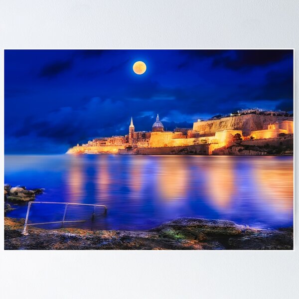 Item preview, Valletta city skyline at sunrise - Cityscape photo designed and sold by TheArtistOf2022.