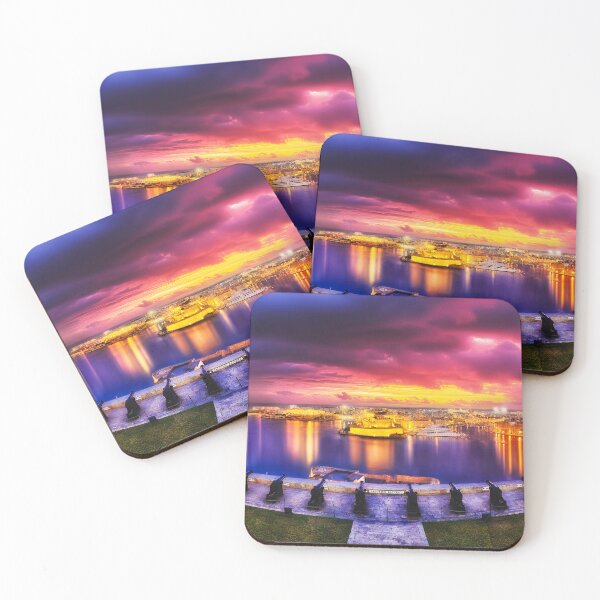 Item preview, Valletta Grand Harbour at sunrise in Malta - Cityscape photo designed and sold by TheArtistOf2022.