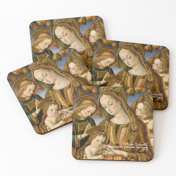 Item preview, Madonna and Child with Two Angels by Vittore Crivelli .  Museum: The Met . Artsy journals . Art stickers . Art mugs . Art tote bags . Art inspired products . Art gifts  designed and sold by WeareSublime.