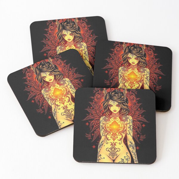 Item preview, Tattooed Goth Girl beautiful pinup poster art designed and sold by Vintage Designs +.